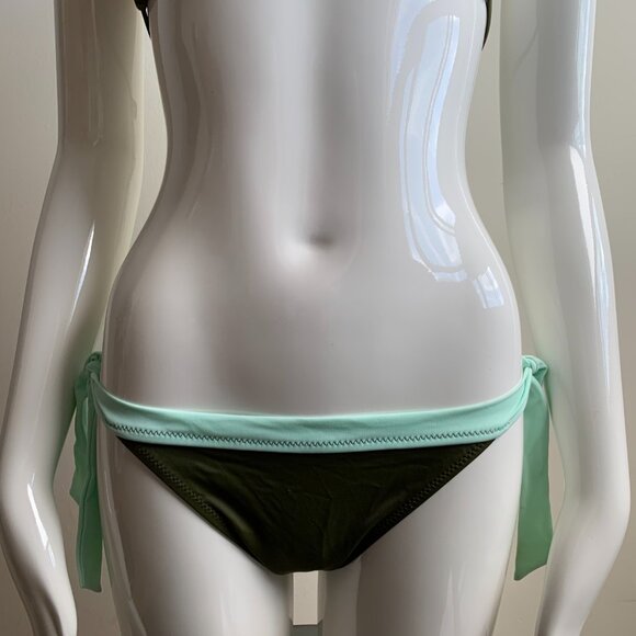 billabong solid olive & mint green halter top bikini - Picture 4 of 6